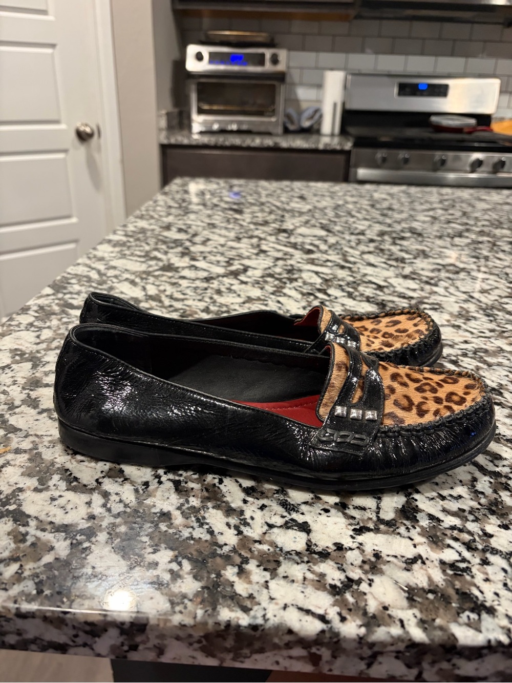 BRIGHTON Mohawk Leopard Print Calf Hair Loafers - Picture 5 of 9